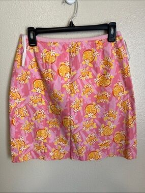 Lilly Pulitzer Pink Citrus & Floral Mini Skirt